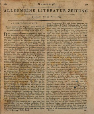 Allgemeine Literatur-Zeitung (Literarisches Zentralblatt für Deutschland) Freitag 21. März 1794