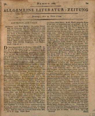 Allgemeine Literatur-Zeitung (Literarisches Zentralblatt für Deutschland) Montag 24. März 1794