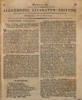 Allgemeine Literatur-Zeitung (Literarisches Zentralblatt für Deutschland) Donnerstag 27. März 1794