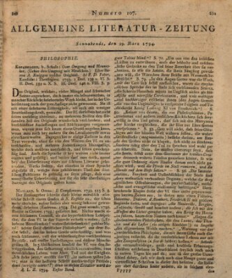 Allgemeine Literatur-Zeitung (Literarisches Zentralblatt für Deutschland) Samstag 29. März 1794