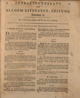 Allgemeine Literatur-Zeitung (Literarisches Zentralblatt für Deutschland) Mittwoch 12. Februar 1794