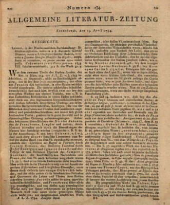 Allgemeine Literatur-Zeitung (Literarisches Zentralblatt für Deutschland) Samstag 19. April 1794