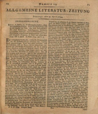 Allgemeine Literatur-Zeitung (Literarisches Zentralblatt für Deutschland) Dienstag 29. April 1794