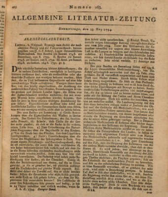 Allgemeine Literatur-Zeitung (Literarisches Zentralblatt für Deutschland) Donnerstag 15. Mai 1794