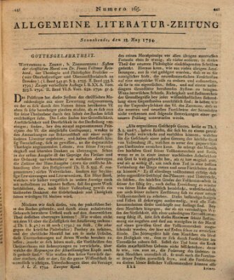 Allgemeine Literatur-Zeitung (Literarisches Zentralblatt für Deutschland) Samstag 17. Mai 1794