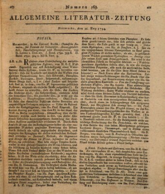 Allgemeine Literatur-Zeitung (Literarisches Zentralblatt für Deutschland) Mittwoch 21. Mai 1794