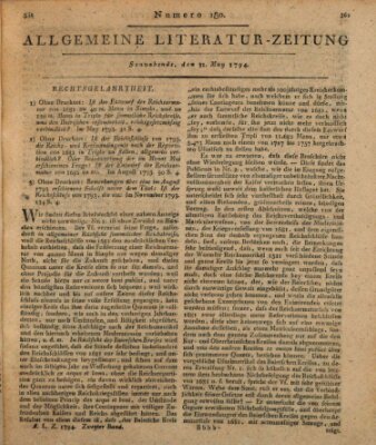 Allgemeine Literatur-Zeitung (Literarisches Zentralblatt für Deutschland) Samstag 31. Mai 1794