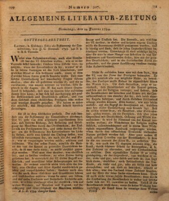 Allgemeine Literatur-Zeitung (Literarisches Zentralblatt für Deutschland) Dienstag 24. Juni 1794