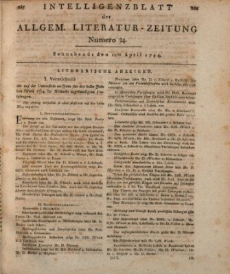 Allgemeine Literatur-Zeitung (Literarisches Zentralblatt für Deutschland) Samstag 12. April 1794