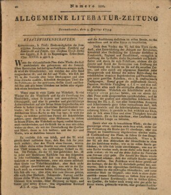 Allgemeine Literatur-Zeitung (Literarisches Zentralblatt für Deutschland) Samstag 5. Juli 1794