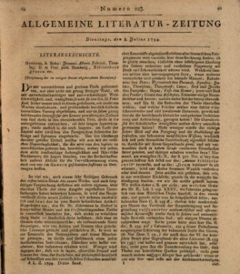 Allgemeine Literatur-Zeitung (Literarisches Zentralblatt für Deutschland) Dienstag 8. Juli 1794