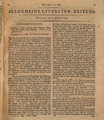 Allgemeine Literatur-Zeitung (Literarisches Zentralblatt für Deutschland) Mittwoch 9. Juli 1794