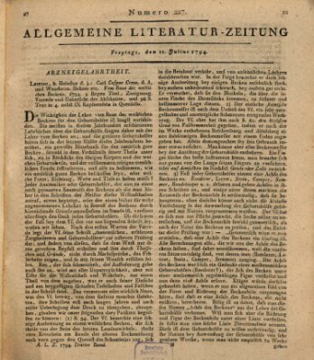 Allgemeine Literatur-Zeitung (Literarisches Zentralblatt für Deutschland) Freitag 11. Juli 1794