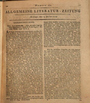 Allgemeine Literatur-Zeitung (Literarisches Zentralblatt für Deutschland) Montag 14. Juli 1794