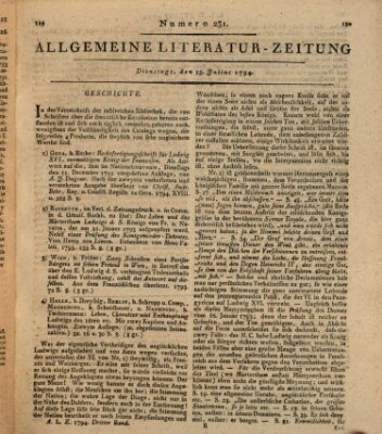 Allgemeine Literatur-Zeitung (Literarisches Zentralblatt für Deutschland) Dienstag 15. Juli 1794