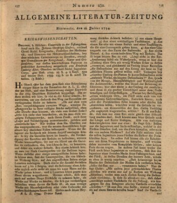 Allgemeine Literatur-Zeitung (Literarisches Zentralblatt für Deutschland) Mittwoch 16. Juli 1794