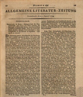 Allgemeine Literatur-Zeitung (Literarisches Zentralblatt für Deutschland) Samstag 2. August 1794