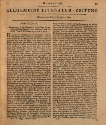 Allgemeine Literatur-Zeitung (Literarisches Zentralblatt für Deutschland) Dienstag 5. August 1794