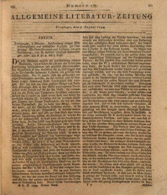 Allgemeine Literatur-Zeitung (Literarisches Zentralblatt für Deutschland) Freitag 8. August 1794