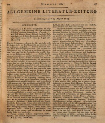 Allgemeine Literatur-Zeitung (Literarisches Zentralblatt für Deutschland) Donnerstag 14. August 1794