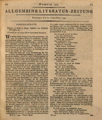 Allgemeine Literatur-Zeitung (Literarisches Zentralblatt für Deutschland) Freitag 12. September 1794