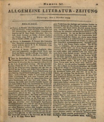 Allgemeine Literatur-Zeitung (Literarisches Zentralblatt für Deutschland) Dienstag 7. Oktober 1794