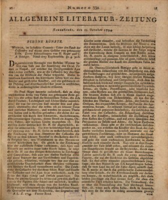 Allgemeine Literatur-Zeitung (Literarisches Zentralblatt für Deutschland) Samstag 11. Oktober 1794