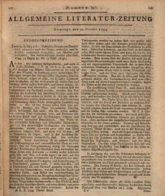 Allgemeine Literatur-Zeitung (Literarisches Zentralblatt für Deutschland) Dienstag 28. Oktober 1794