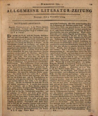 Allgemeine Literatur-Zeitung (Literarisches Zentralblatt für Deutschland) Montag 3. November 1794