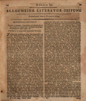 Allgemeine Literatur-Zeitung (Literarisches Zentralblatt für Deutschland) Samstag 8. November 1794