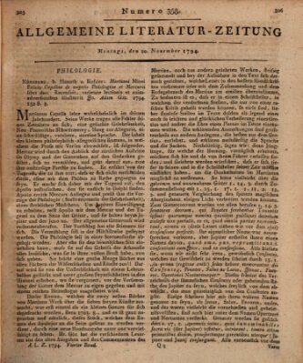 Allgemeine Literatur-Zeitung (Literarisches Zentralblatt für Deutschland) Montag 10. November 1794