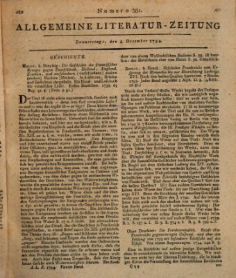 Allgemeine Literatur-Zeitung (Literarisches Zentralblatt für Deutschland) Donnerstag 4. Dezember 1794