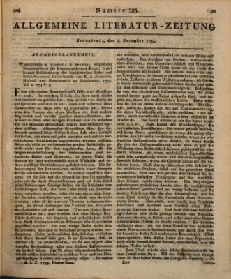 Allgemeine Literatur-Zeitung (Literarisches Zentralblatt für Deutschland) Samstag 6. Dezember 1794