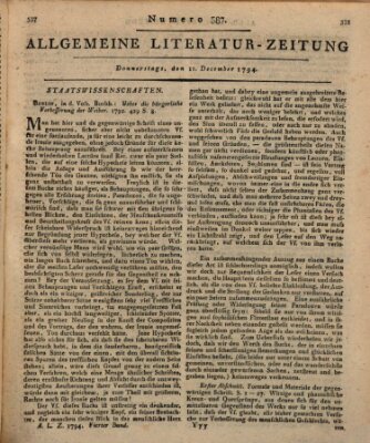 Allgemeine Literatur-Zeitung (Literarisches Zentralblatt für Deutschland) Donnerstag 11. Dezember 1794