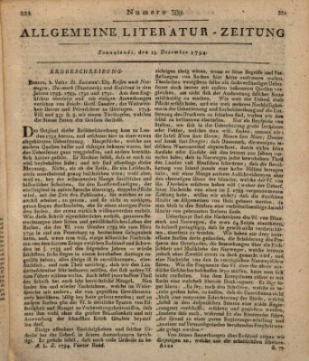 Allgemeine Literatur-Zeitung (Literarisches Zentralblatt für Deutschland) Samstag 13. Dezember 1794