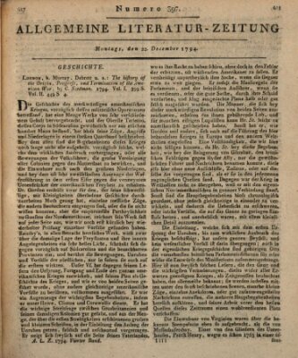 Allgemeine Literatur-Zeitung (Literarisches Zentralblatt für Deutschland) Montag 22. Dezember 1794