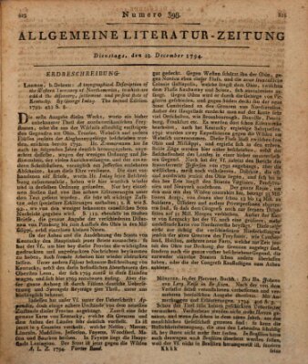 Allgemeine Literatur-Zeitung (Literarisches Zentralblatt für Deutschland) Dienstag 23. Dezember 1794