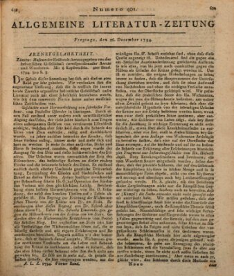 Allgemeine Literatur-Zeitung (Literarisches Zentralblatt für Deutschland) Freitag 26. Dezember 1794