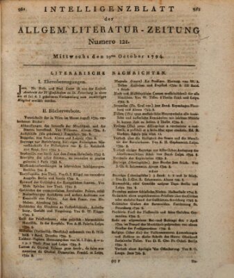 Allgemeine Literatur-Zeitung (Literarisches Zentralblatt für Deutschland) Mittwoch 29. Oktober 1794