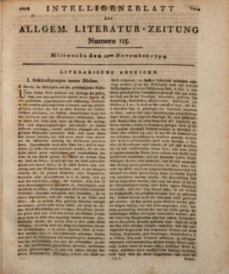 Allgemeine Literatur-Zeitung (Literarisches Zentralblatt für Deutschland) Mittwoch 12. November 1794