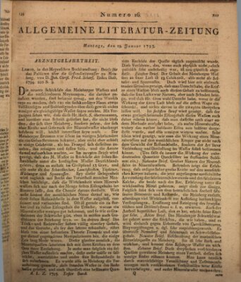 Allgemeine Literatur-Zeitung (Literarisches Zentralblatt für Deutschland) Montag 19. Januar 1795