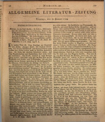 Allgemeine Literatur-Zeitung (Literarisches Zentralblatt für Deutschland) Freitag 23. Januar 1795