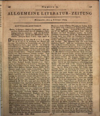 Allgemeine Literatur-Zeitung (Literarisches Zentralblatt für Deutschland) Mittwoch 4. Februar 1795