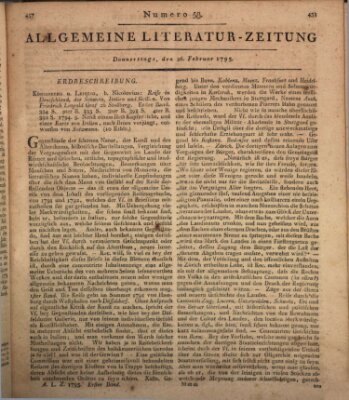 Allgemeine Literatur-Zeitung (Literarisches Zentralblatt für Deutschland) Donnerstag 26. Februar 1795