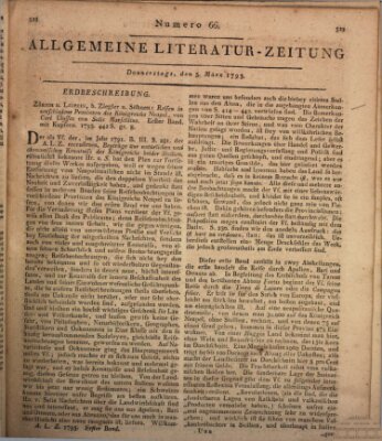 Allgemeine Literatur-Zeitung (Literarisches Zentralblatt für Deutschland) Donnerstag 5. März 1795