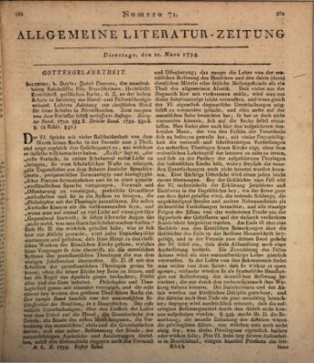 Allgemeine Literatur-Zeitung (Literarisches Zentralblatt für Deutschland) Dienstag 10. März 1795