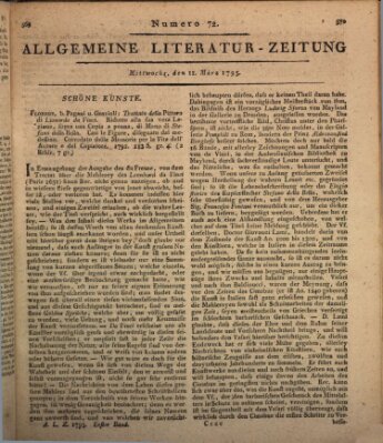 Allgemeine Literatur-Zeitung (Literarisches Zentralblatt für Deutschland) Mittwoch 11. März 1795