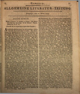 Allgemeine Literatur-Zeitung (Literarisches Zentralblatt für Deutschland) Freitag 27. März 1795