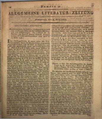 Allgemeine Literatur-Zeitung (Literarisches Zentralblatt für Deutschland) Samstag 28. März 1795