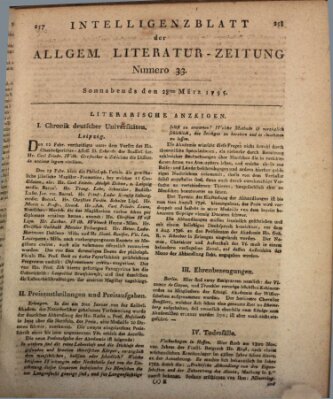 Allgemeine Literatur-Zeitung (Literarisches Zentralblatt für Deutschland) Samstag 28. März 1795